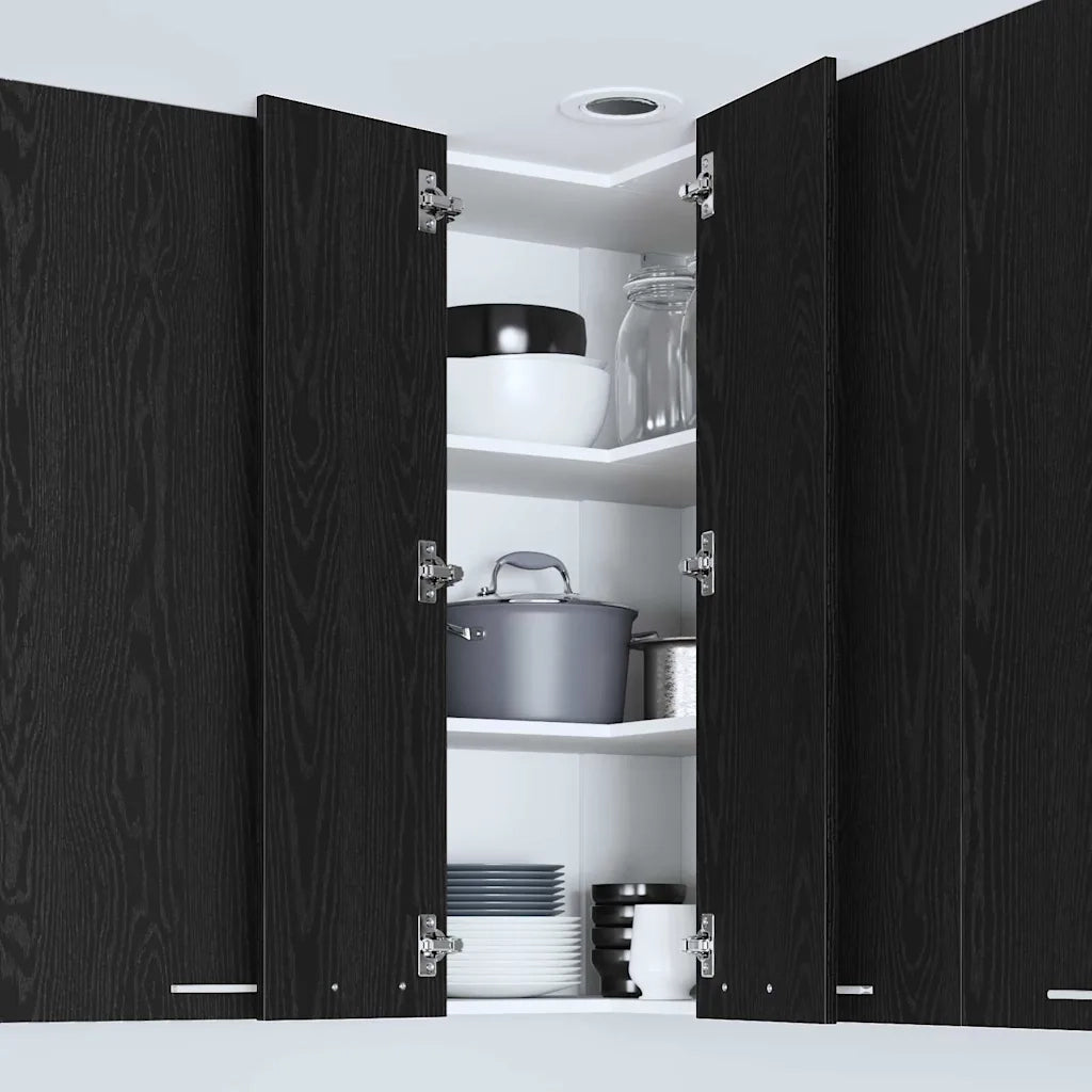 Armadio pensile con porta Rovere Nero e Bianco 57 x 57 x 100 cm 884371