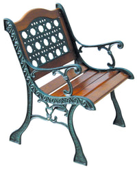 PANCHINA A UN POSTO DA GIARDINO CON BRACCIOLI IN GHISA E LEGNO 61 X 60 CM