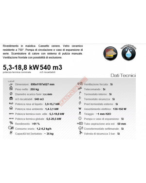 TERMOSTUFE PELLET BORDEAUX ISIDE 2.0