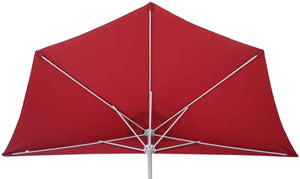OMBRELLONE MEZZALUNA DA MURO IN ALLUMINIO COLORE BORDEAUX 300 X 150 X H 250 CM