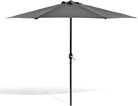 OMBRELLONE MEZZALUNA DA MURO IN ALLUMINIO COLORE GRIGIO 300 X 150 X H 250 CM