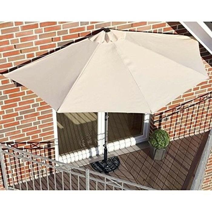 OMBRELLONE MEZZALUNA DA MURO IN ALLUMINIO COLORE GIALLO 300 X 150 X H 250 CM