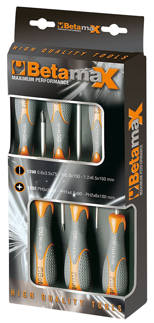 SERIE DI 6 CACCIAVITI CROCE E TAGLIO BETAMAX