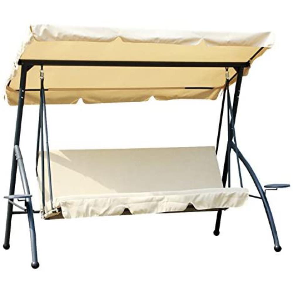 HOLA DONDOLO BEIGE A 3 POSTI RECLINABILE CON TETTUCCIO 212 X 120 X H 167 CM