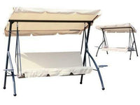 HOLA DONDOLO BEIGE A 3 POSTI RECLINABILE CON TETTUCCIO 212 X 120 X H 167 CM