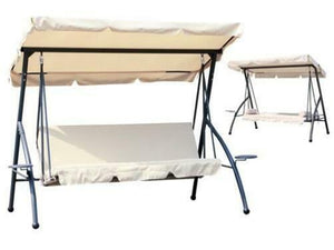 HOLA DONDOLO BEIGE A 3 POSTI RECLINABILE CON TETTUCCIO 212 X 120 X H 167 CM