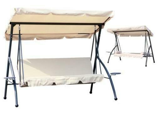 HOLA DONDOLO BEIGE A 3 POSTI RECLINABILE CON TETTUCCIO 212 X 120 X H 167 CM