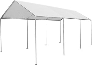 GAZEBO CARPORT IN ACCIAIO 3X6 MT COPERTURA GARAGE PER AUTO BIANCO