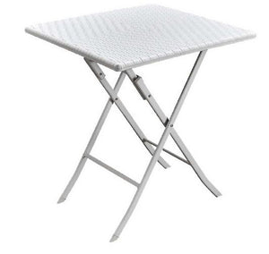 LEVANTE CAMPING TAVOLO IN POLYRATTAN PIEGHEVOLE 61 X 61 X H 73 CM BIANCO