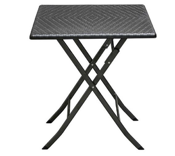 LEVANTE CAMPING TAVOLO IN POLYRATTAN PIEGHEVOLE 61 X 61 X H 73 CM NERO