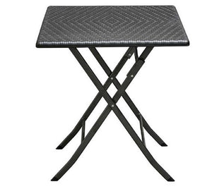 LEVANTE CAMPING TAVOLO IN POLYRATTAN PIEGHEVOLE 61 X 61 X H 73 CM NERO