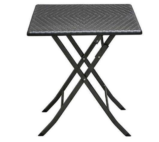 LEVANTE CAMPING TAVOLO IN POLYRATTAN PIEGHEVOLE 61 X 61 X H 73 CM NERO