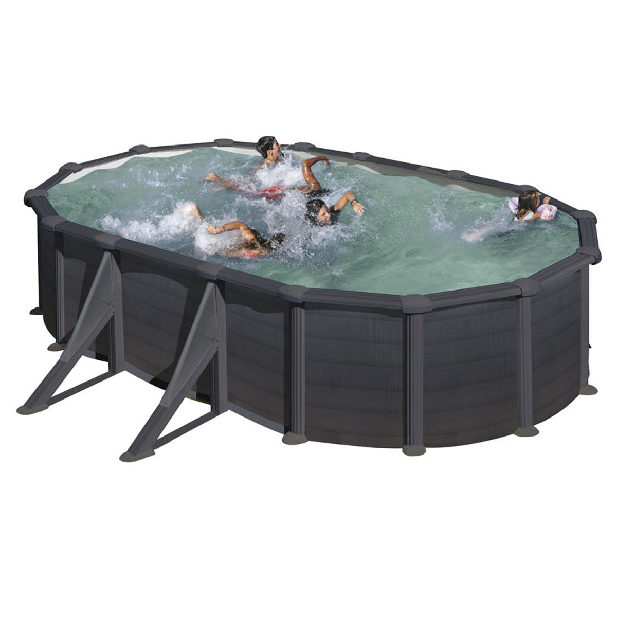 PISCINA CON DECORO GRAFITE 500 X 300 X H132 CM