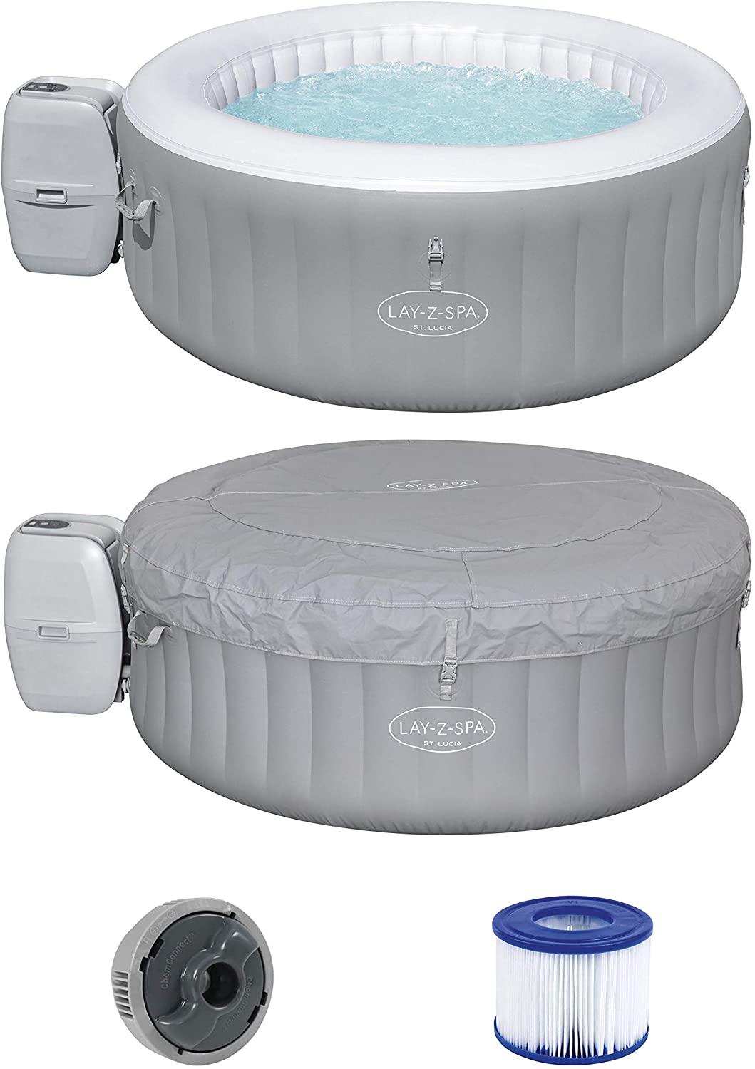 BESTWAY 60037 MINIPISCINA IDROMASSAGGIO GONFIABILE LAY-Z-SPA SANTA LUCIA AIRJET 170 X 66 CM