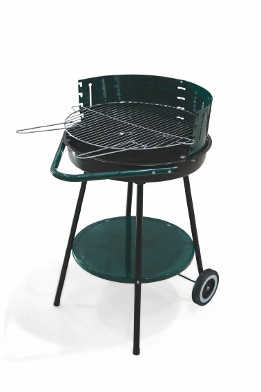 BARBECUE CON RUOTE ROTONDO IN METALLO E ACCIAIO INOX 51X84.5 CM