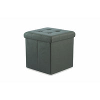 POUF CONTENITORE IN ECOPELLE 38 X 37 X 37 CM NERO