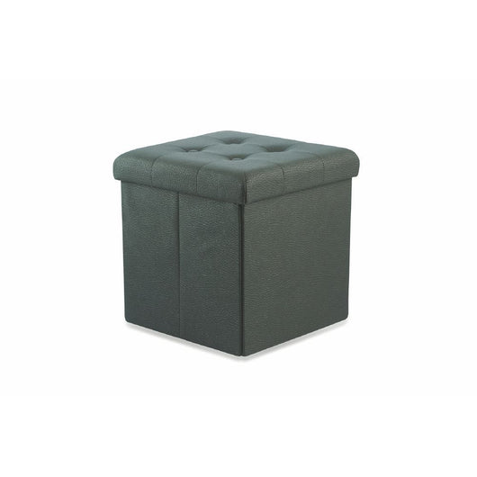POUF CONTENITORE IN ECOPELLE 38 X 37 X 37 CM NERO