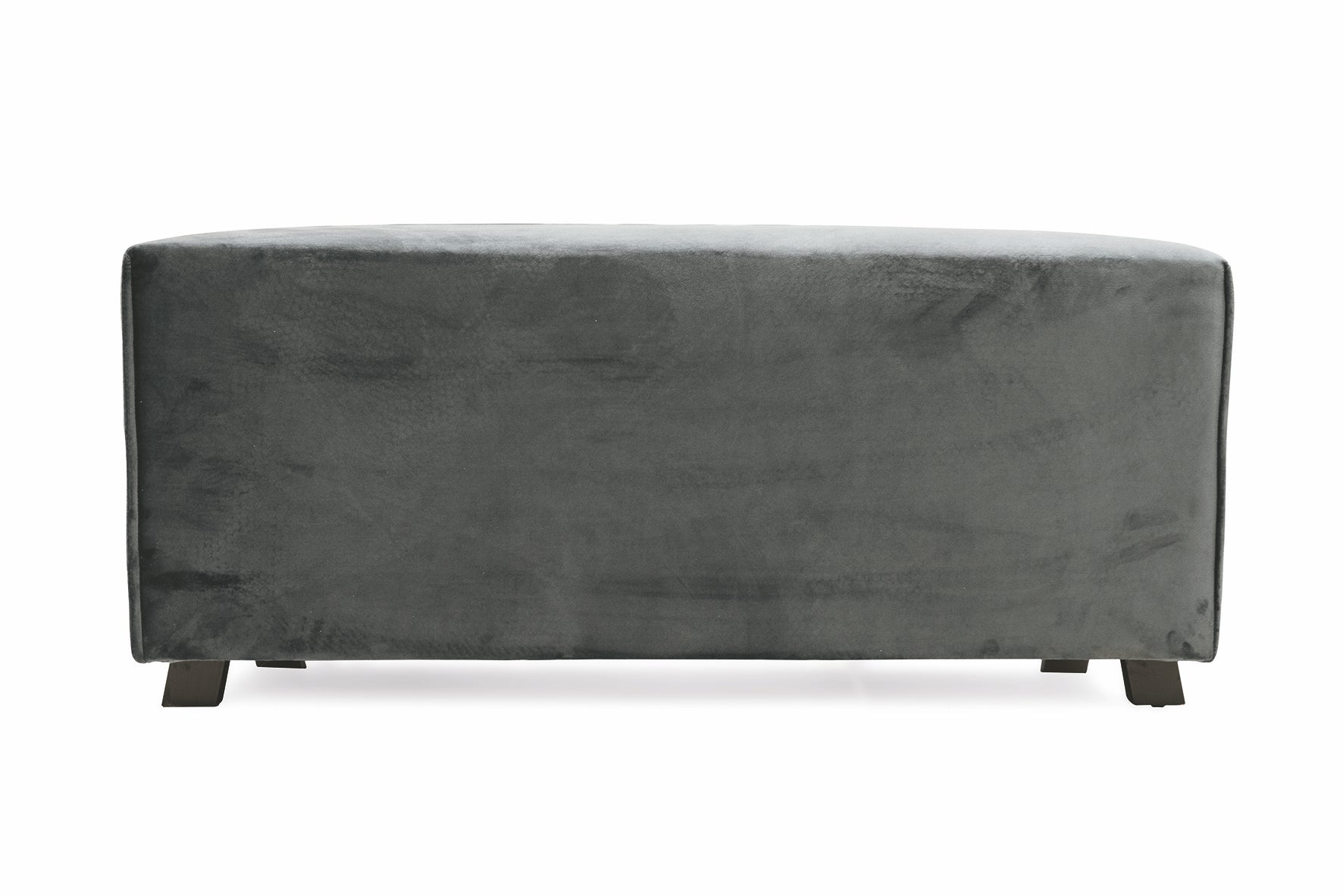 PANCA IN VELLUTO CON PIEDINI 100X48X44CM COLORE GRIGIO SCURO ANTRACITE