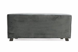 PANCA IN VELLUTO CON PIEDINI 100X48X44CM COLORE GRIGIO SCURO ANTRACITE