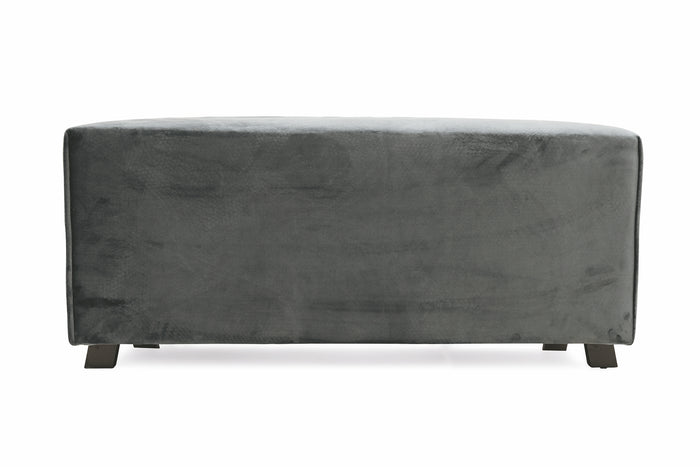 PANCA IN VELLUTO CON PIEDINI 100X48X44CM COLORE GRIGIO SCURO ANTRACITE