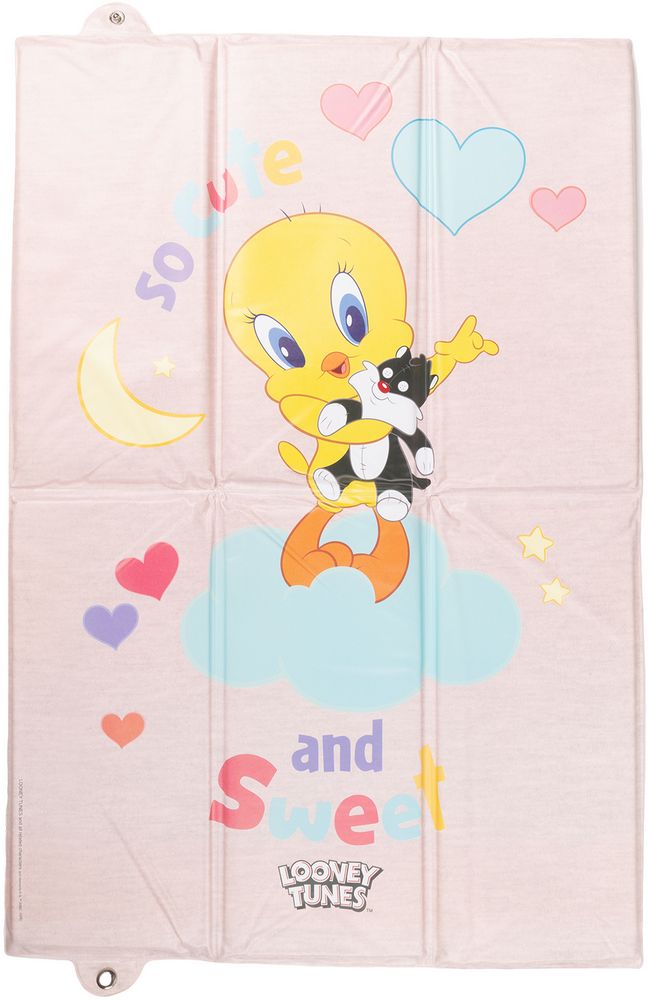 Looney Tunes Piano cambio pieghevole per bambini, salvaspazio e morbido