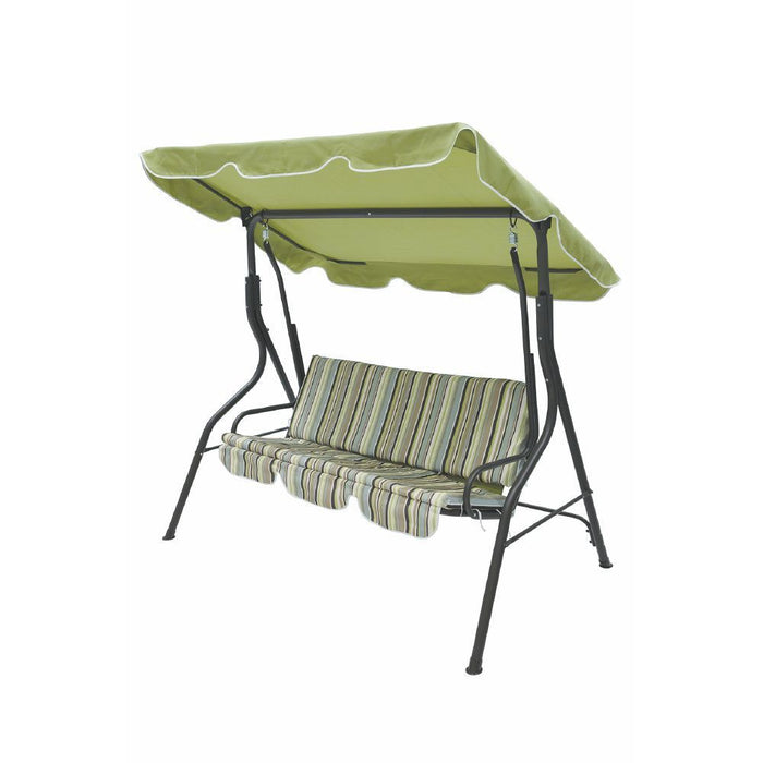 DONDOLO IN METALLO 3 POSTI RIGHE FANTASY VERDE 170X110X160