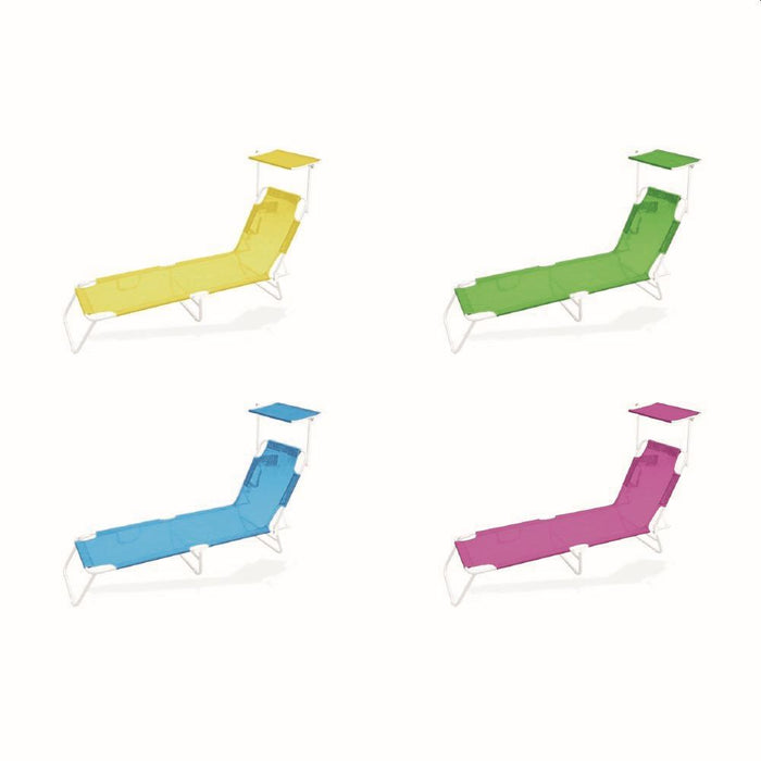 PORTOCERVO LETTINO IN TEXTILENE CON TETTINO PARASOLE