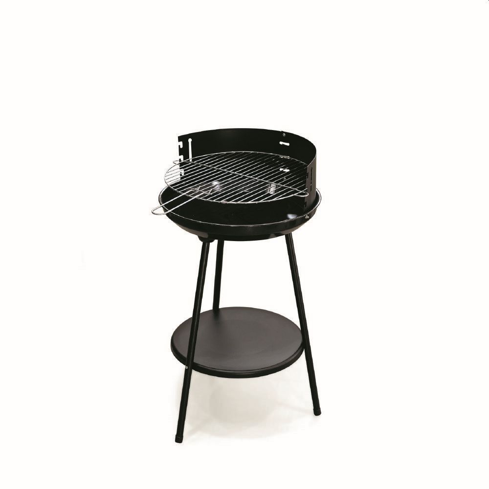 BARBECUE TONDO NERO IN ACCIAIO E METALLO Ø 42 CM H 77 CM