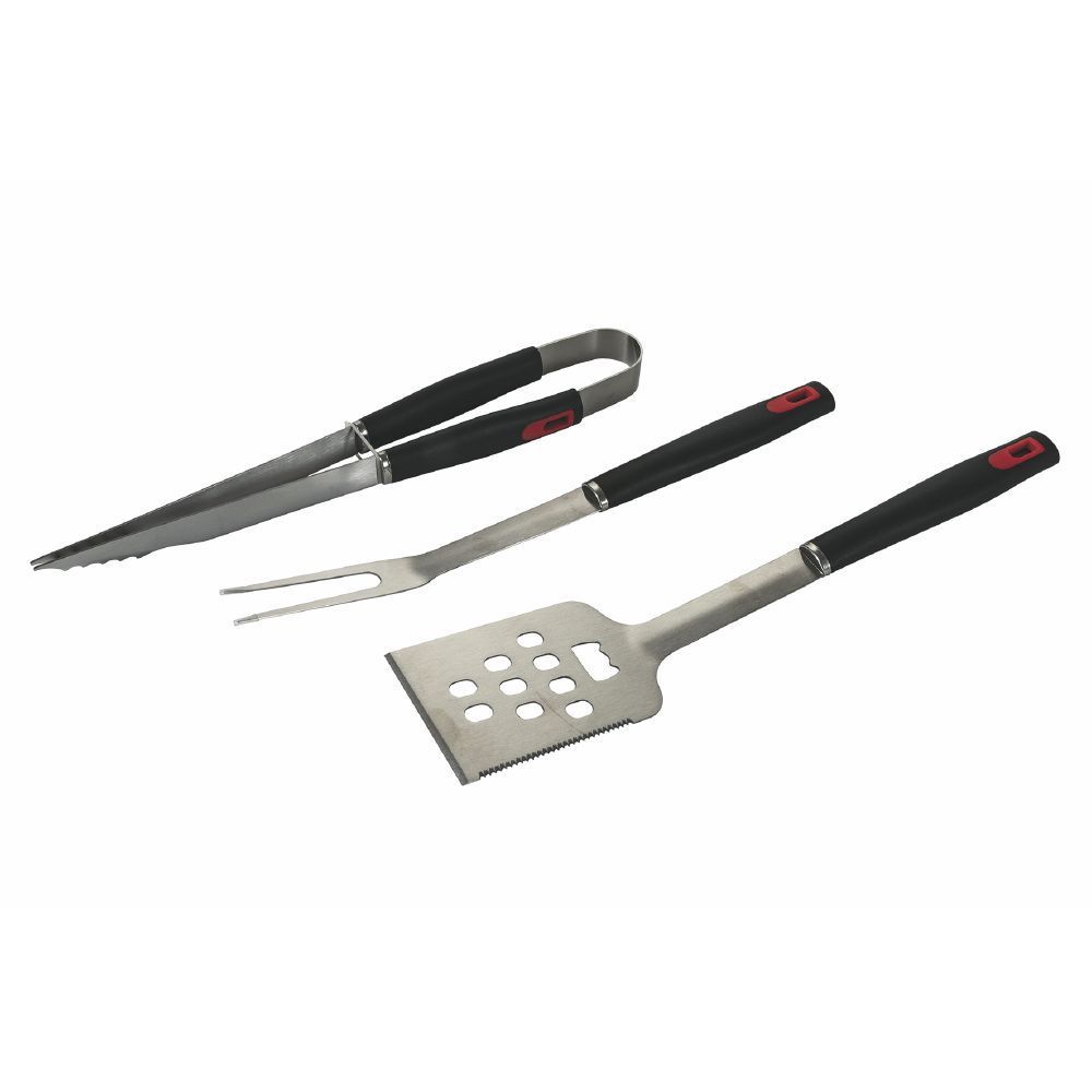 SET 3 UTENSILI BARBECUE ACCIAIO