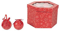 SET 14 PALLE DI NATALE 7,5CM FIOCCO NEVE ROSSO