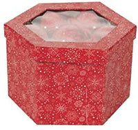 SET 14 PALLE DI NATALE 7,5CM FIOCCO NEVE ROSSO