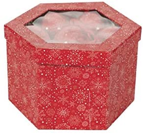 SET 14 PALLE DI NATALE 7,5CM FIOCCO NEVE ROSSO