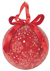 SET 14 PALLE DI NATALE 7,5CM FIOCCO NEVE ROSSO