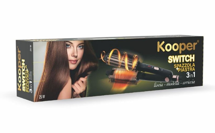SPAZZOLA PIASTRA ARRICCIACAPELLI 3 IN 1 25 W