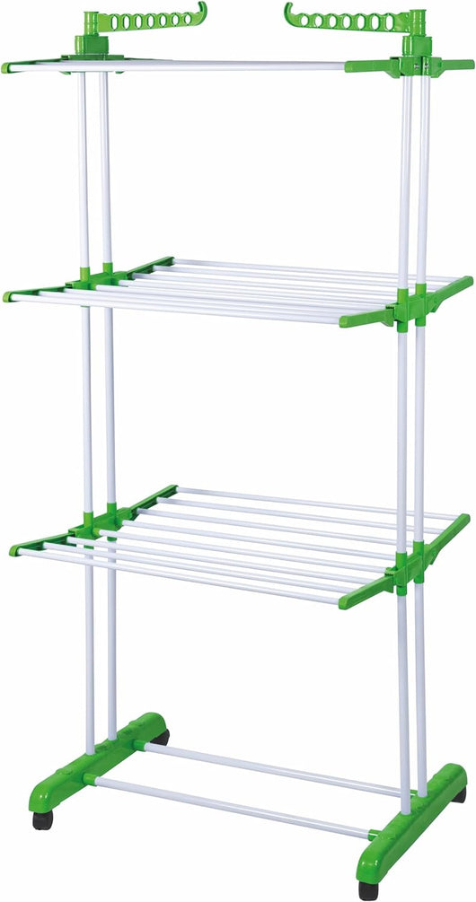 STENDINO A TORRE IN METALLO E PLASTICA IN COLORE VERDE 75 X 64 X H171 CM