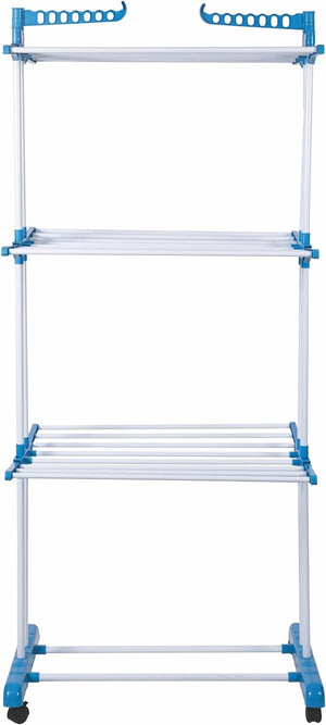 STENDINO A TORRE IN METALLO E PLASTICA IN COLORE BLU 75 X 64 X H171 CM