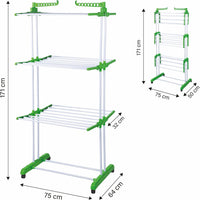 STENDINO A TORRE IN METALLO E PLASTICA IN COLORE VERDE 75 X 64 X H171 CM