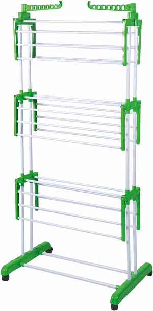 STENDINO A TORRE IN METALLO E PLASTICA IN COLORE VERDE 75 X 64 X H171 CM