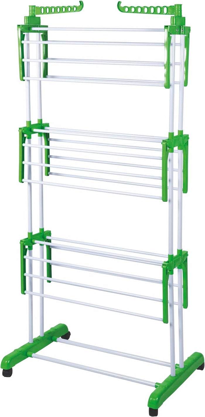 STENDINO A TORRE IN METALLO E PLASTICA IN COLORE VERDE 75 X 64 X H171 CM
