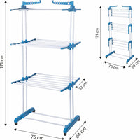 STENDINO A TORRE IN METALLO E PLASTICA IN COLORE BLU 75 X 64 X H171 CM