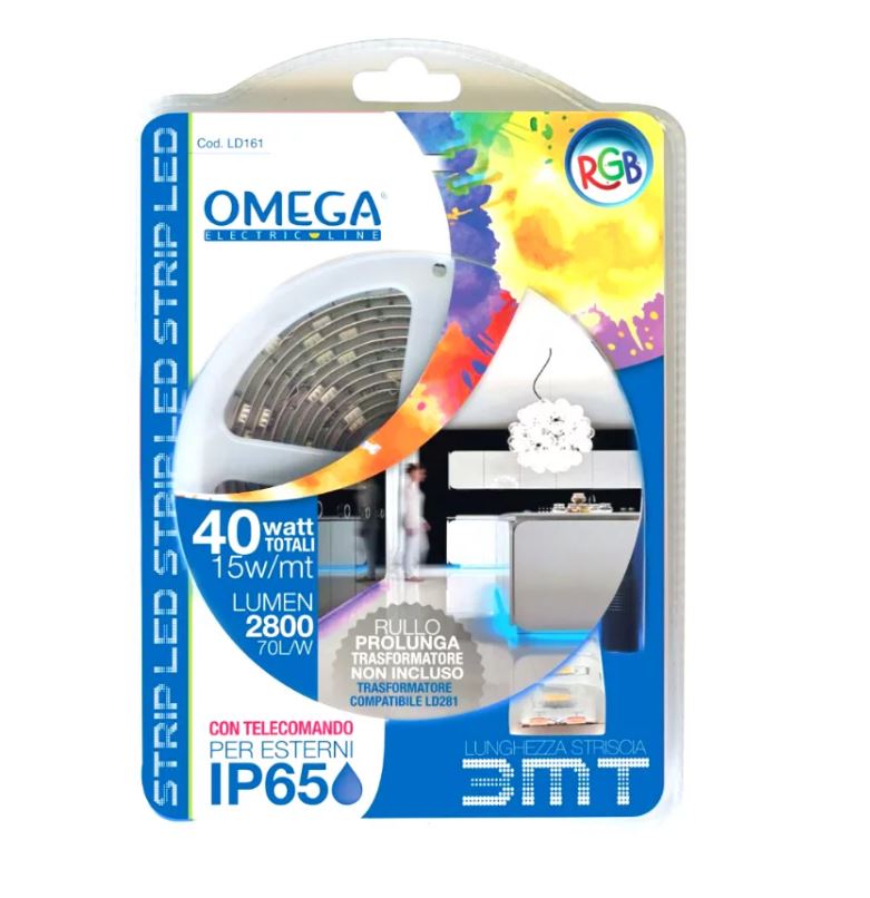 STRISCIA LED RGB IN ROTOLO DA 3 METRI 220/240V CON TELECOMANDO