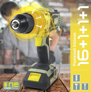 KIT VALIGETTA TRAPANO AVVITATORE KOMBO PRO BATTERIA 20 VOLT 2AH + 13 ACCESSORI