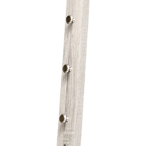 APPENDINO DA PARETE REALIZZATO IN LEGNO 25X6X70CM IN COLORE BIANCO CON 3 GANCI