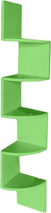 MENSOLA ANGOLARE IN LEGNO CON 4 RIPIANI 19X19X123 CM COLORE VERDE