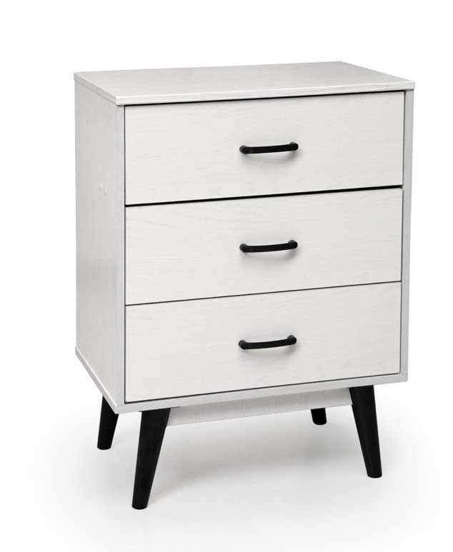 ARES CASSETTIERA A 3 CASSETTI IN LEGNO 60 X 40 X 80 CM COLORE BIANCO