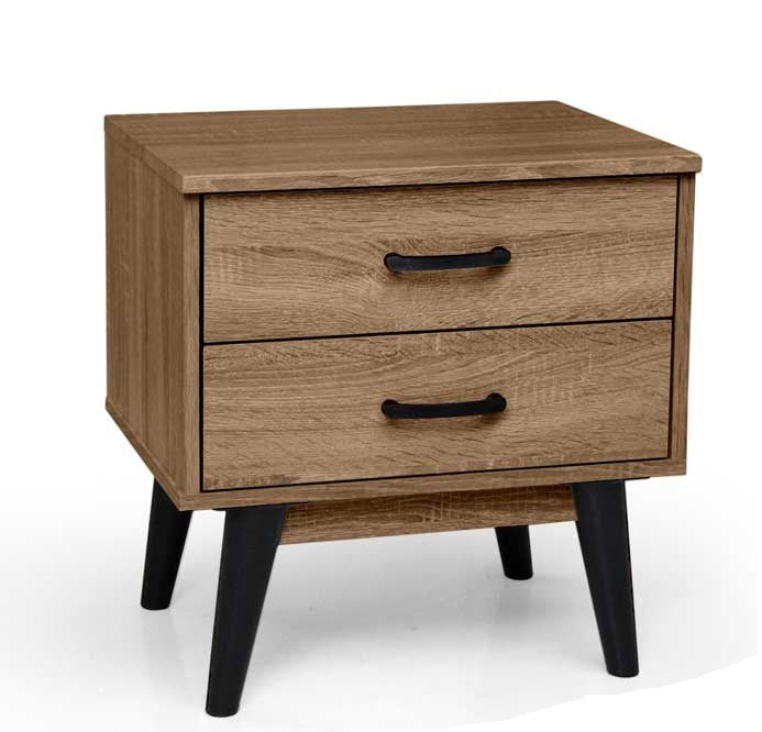 ARES COMODINO CON 2 CASSETTI 48 X 38 X 50 CM IN LEGNO NOCE