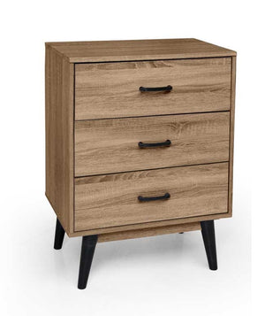 ARES CASSETTIERA A 3 CASSETTI IN LEGNO 60 X 40 X 80 CM COLORE NOCE