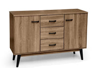 ARES MOBILE IN LEGNO CON 3 CASSETTI E 2 ANTE 120 X 30 X 80 CM COLORE NOCE