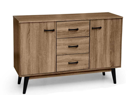 ARES MOBILE IN LEGNO CON 3 CASSETTI E 2 ANTE 120 X 30 X 80 CM COLORE NOCE