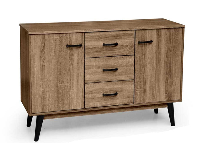 ARES MOBILE IN LEGNO CON 3 CASSETTI E 2 ANTE 120 X 30 X 80 CM COLORE NOCE